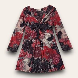 Johnny Heaven Paisley Mesh Babydoll Top Longline Size Small Boho Fairycore